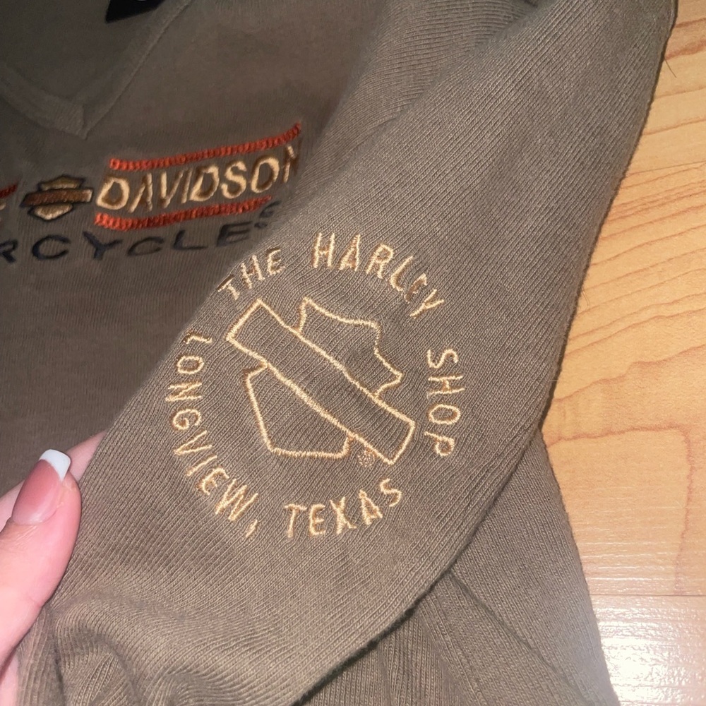 Harley-Davidson Brown Long Sleeve Shirt with Embroidery
